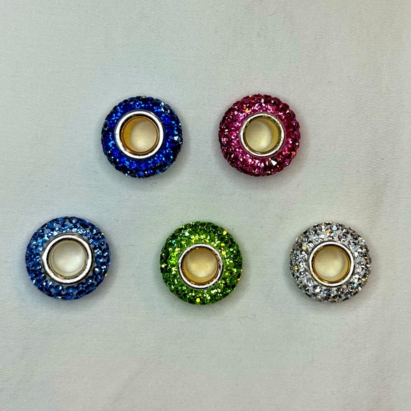 Crystal charms for Pandora bracelet, set of 5 - Picture 1 of 3